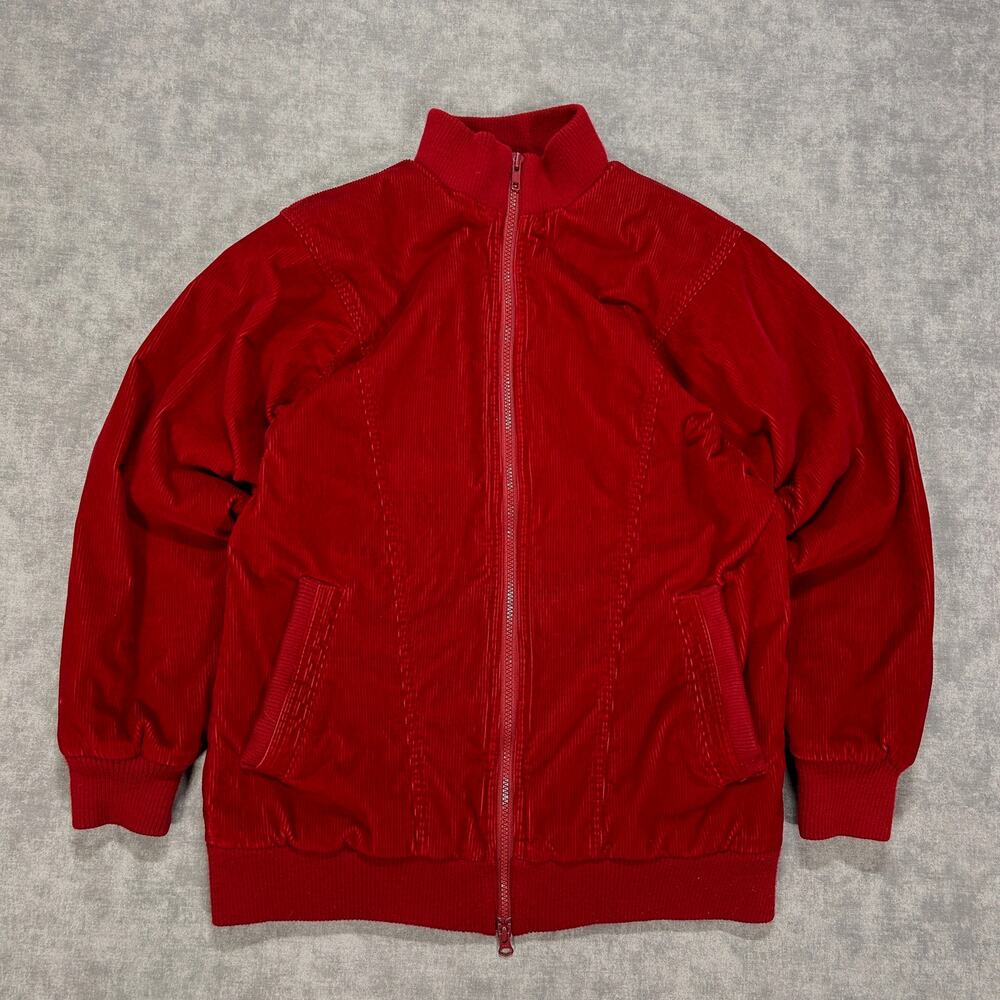 Vintage PS Sport Burgundy Corduroy Quilted Lined Jacket Womens Small Full Zip
